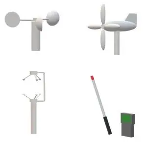 Examples of mechanical and ultrasonic wind measurement sensors used in weather monitoring