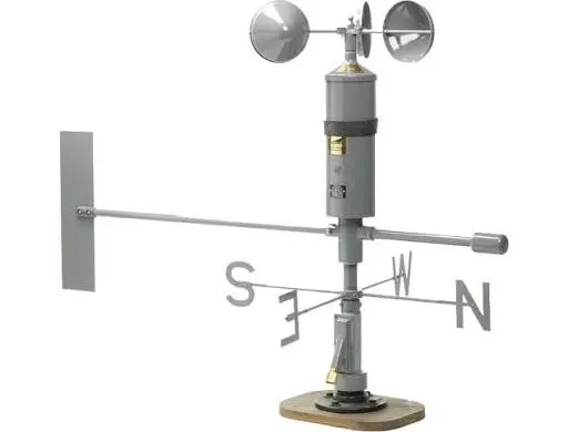 Meteorological wind sensors used to measure wind speed and wind direction at an outdoor monitoring site